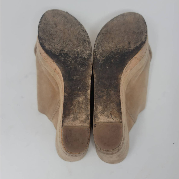Diane Von Furstenberg Platform Wedge Slide Sandals Women's Size 9 M Tan Suede - Picture 7 of 8
